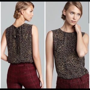 Tory Burch 100% Silk Tanya Top Leopard Blouse Sz 4